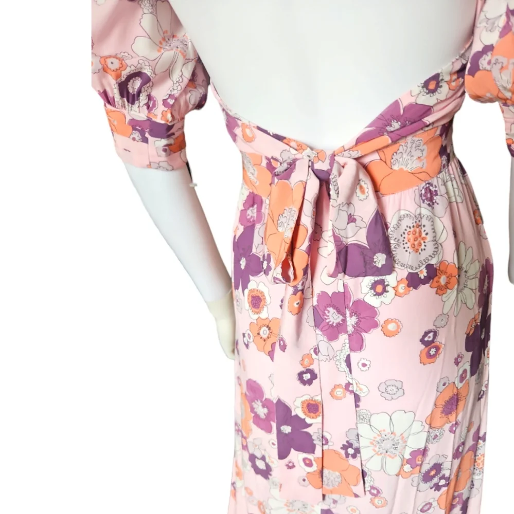 FOR LOVE & LEMONS | Magnolia Pink Floral Print Maxi Dress in Size Small - Picture 7 of 8